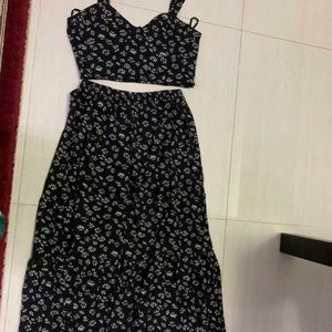 Crop cami top & hem skirt